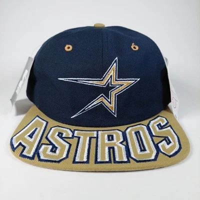 Vintage Starter Houston Astros Hat Snapback Cap MLB Striker Brim Logo NWT 90s - Image 1 of 4