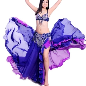 C920 Bauchtanz Kostüm 2 Teile  BH+ Gürtel belly dance costume - Picture 1 of 47