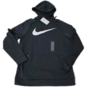 NIKE Therma Fit Pull Over Hoodie schwarz mit weißem Swoosh Größe M - Bild 1 von 8