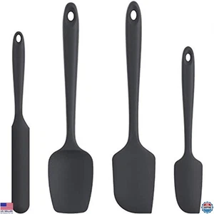 Juego de espátulas de silicona resistentes al calor - 600 ° F, utensilios de cocina negros - Imagen 1 de 6