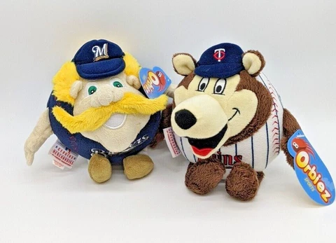 Bernie Brewer Milwaukee Brewers & TC Minnesota Twins Orbiez Sports Plush Lot NWT Cover
