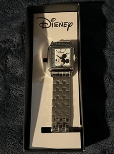 Disney Adult Size Stainless Steel Square Mickey Mouse Watch NWT - Picture 1 of 9