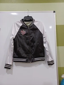 Women's Full Tilt (Tillys) White Embroidered Reversible Raglan Bomber... - Picture 1 of 11