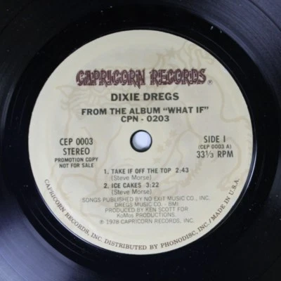 Unplayed Nm/Promo/Rock 45 Dixie Dregs - Take If Off The Top / Ice Cakes On Capri Foto 1 de 2