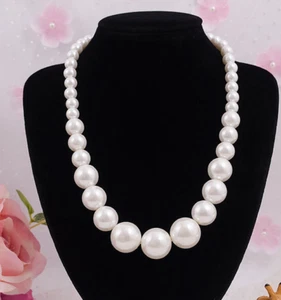 Collar de perlas redondas blancas genuinas Suberb 18"9-13 mm natural mar del sur 102AAA - Imagen 1 de 1