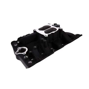 Dual Plane Polished Aluminum Intake Manifold Black for Oldsmobile Small Block V8 - Picture 1 of 3