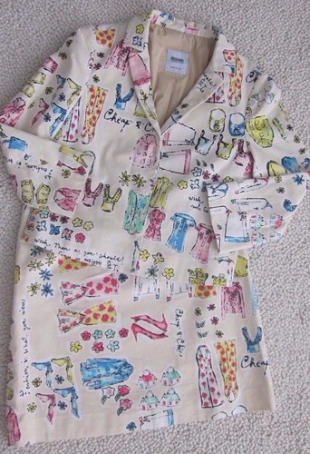 Giacca Moschino Cheap & Chic Italiana Foderata in Crema 2 Pezzi Taglia 8 Gonna Abito USA