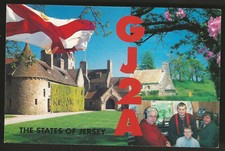 QSL Card"GJ2A,Flag,Rich,Martti,Pekka,Tomi",Channel Isl.,Jersey & Guernsey(Q4626)