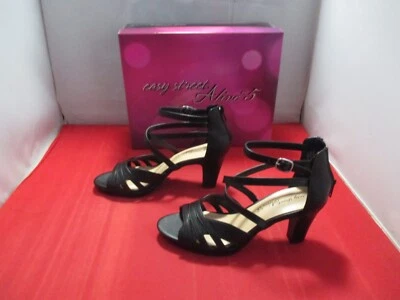 Bombas de salto agulha Easy Street Crissa biqueira pontiaguda tamanho EUA 8 1/2 N - Preto #1049 - Imagem 1 de 4