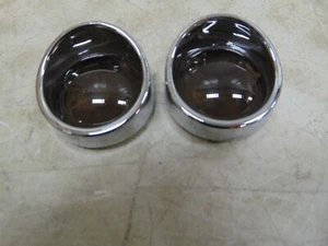 PBYMT Smoked Bullet Turn Signals Chrome Visor PAIR REPL 69758-05 703145779489 - Picture 1 of 5