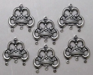 #1876 ANTIKER .925 STERLINGSILBER PLATTIERT 4 RING KELTISCHER KRONLEUCHTER - 6 Stück - Bild 1 von 2