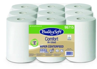 BULKYSOFT 9 ROTOLI DI CARTA PER MANI ASCIUGAMANI ESTRAZIONE CENTRALE ROTOLO ASCIUGATUTTO