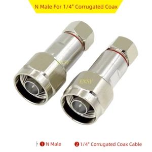 2pcs N Male Connector Clamp For 1/4 inch Corrugated Coaxial Cable ANDREW LDF1-50 - Zdjęcie 1 z 6