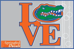 Florida Alligatoren Liebe mit Alligator Kopf Vinyl Aufkleber UF Sticker für fast alles! - Bild 1 von 1