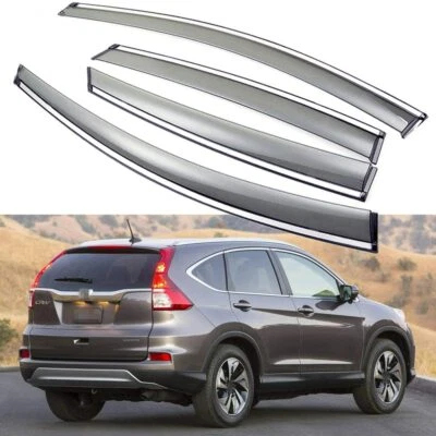 2012-2016 Honda CRV viseira de janela ventilação defletor de chuva cromado 5 anos WTY VENDEDOR DOS EUA!!! - Imagem 1 de 3