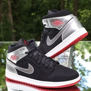 Air Jordan 1 Mid Johnny Kilroy Men’s Size 11.5 Black Silver Custom 554724-057 - Picture 1 of 13
