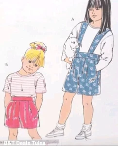 Pantalones Cortos Elásticos Pullover Top Sin Cortar Niñas 8 10 12 14 Tirantes Costura Patrón 2051 - Imagen 1 de 3