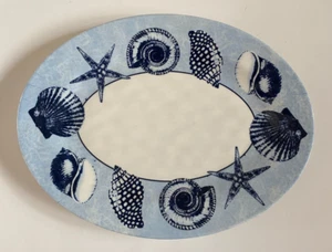 Merritt Shell Impressions Heavy Duty Melamine Serving Tray/Platter 15.5" Coastal - Picture 1 of 6