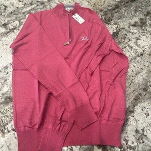 Peter Millar Sweater Mens Medium Crown Soft 80% Cotton 20% Silk New Pink - Picture 1 of 9