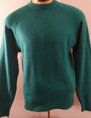 Suéter tejido cuello redondo verde azulado colección cachemir Saks Fifth Avenue para hombre L Foto 1 de 4