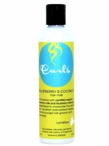 Curls Hair Milk Blueberry Coconut Moisturizer Conditioner Wavy Curly Hair 8oz - Picture 1 of 1