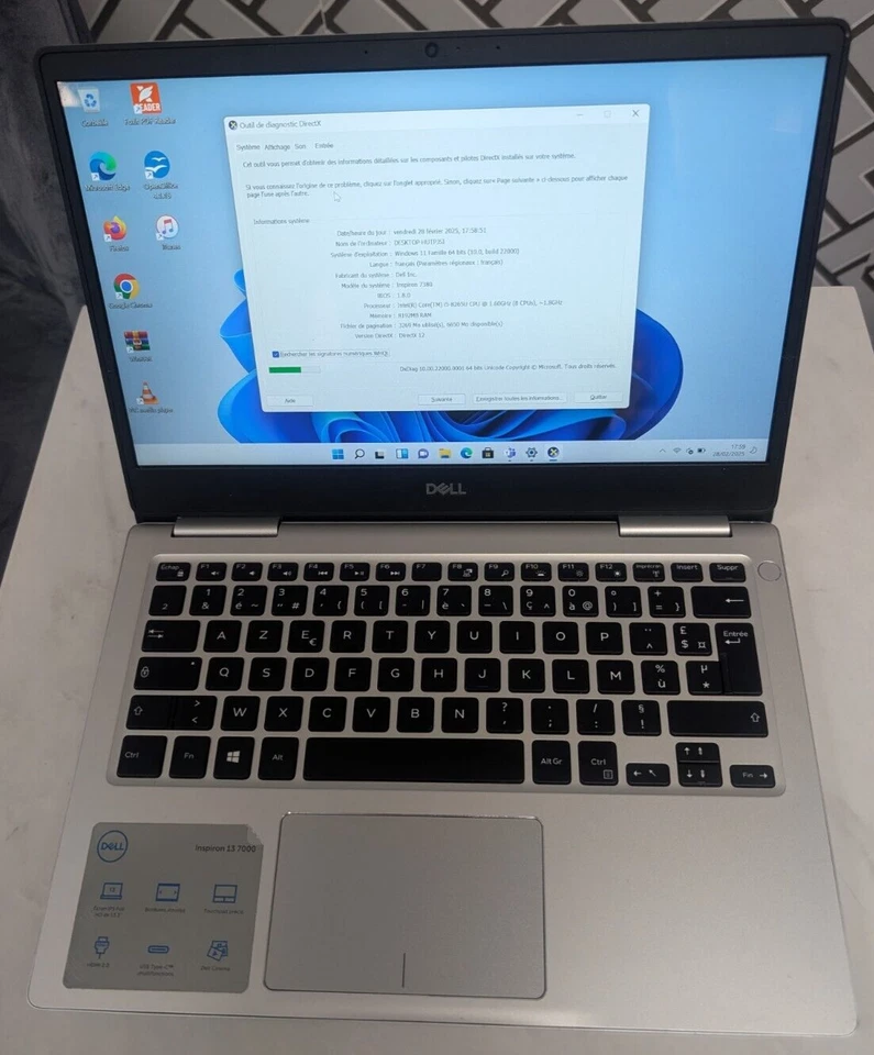 DELL inspiron xps 13 7380 core i5 8eme gen 8 go ram 256 go ssd en bon etat - Photo 1/4