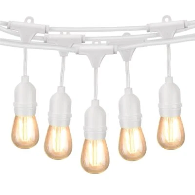 Catena luminosa da esterno modulare 10 lampadine E27 cavo 10 metri IP65 - BIANCO - Immagine 1 di 3