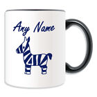 Personalised Gift Zebra Mug Cup Money Box Novelty Simple Blue Animal Name Cute