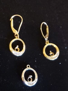 10k Yellow Gold No Main Stone With Diamonds Earrings + 1 10k White Gold  - Picture 1 of 11