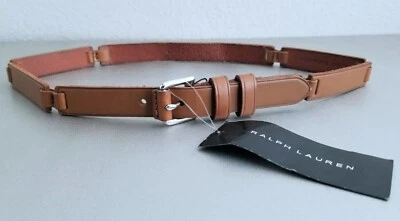 $195 RALPH LAUREN BLACK LABEL CALF-LEATHER LINK SINGLE PRONG WOMEN BOHEMIAN BELT - Image 1 of 4