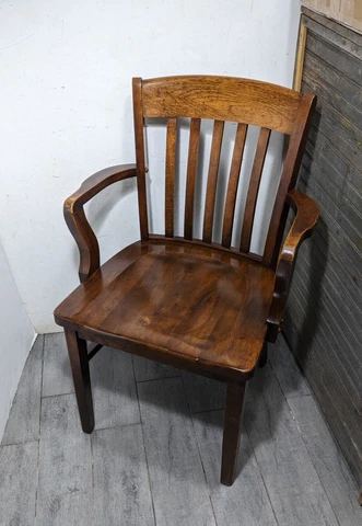 Vintage Murphy Solid Wood Mission Bankers Library Office Chair Armchair B Cover