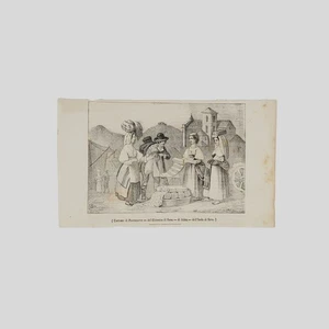 1845 ca Costume di Pontecorvo Sora Atina Litografia Poliorama Pittoresco - Picture 1 of 1
