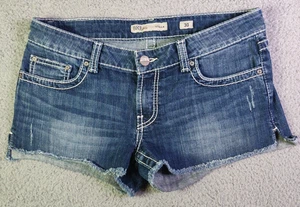 BKE Stella Cut-Off Shorts Damen Gr. 30 Blau Denim Low Rise Distressed - Bild 1 von 9