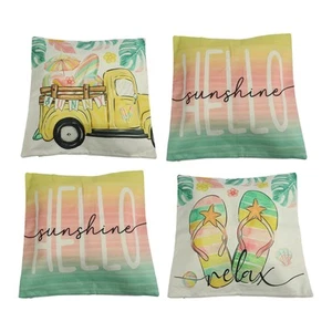 Couch and Patio Ready Green Decorative Throw Pillows Covering Set of Four - Picture 1 of 23