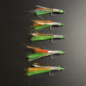 Saltwater/FreshWater Hand Tied Flies 2/0 Mustad Hook (5) multicolor Flash - Picture 1 of 9