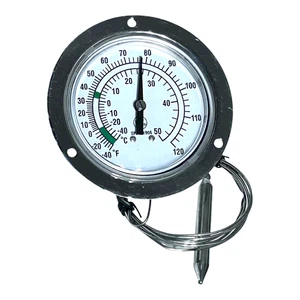 Analog Panel Mount Vapor Tension Thermometer -40 to 120F 4ft Cable Probe 1EPF1 - Picture 1 of 4