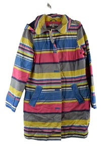 Boden Womans Cotton Striped Anorak Jacket long Rain Wind Size 14R - Picture 1 of 8