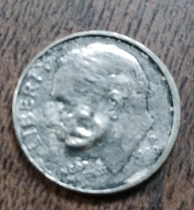 1999 Roosevelt Dime Cheek Facial Cud Error Awesome Example RARE 1 - Picture 1 of 3
