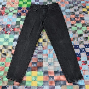 90s Vintage USA Made Levis 550 Jeans Black 31x30 Actual 30x30 Orange Tab - Picture 1 of 9