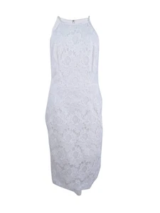Betsy & Adam Women's Lace Halter Sheath Dress (6, White) - Picture 1 of 2