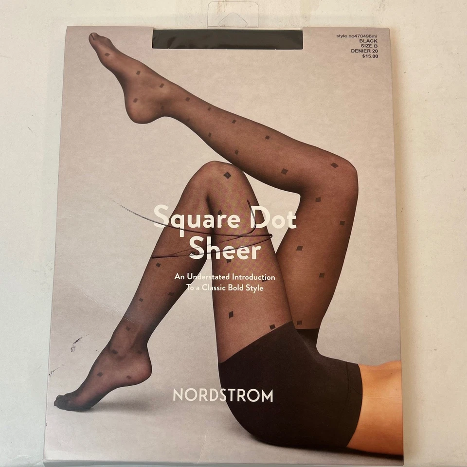 Модные прозрачные колготки Nordstrom квадратные точки черные размер B денье 20 - Изображение 1 из 4