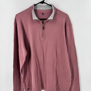 UNTUCKIT Men's Red Long Sleeve Quarter Zip Pullover Sweater Size Large - Picture 1 of 8