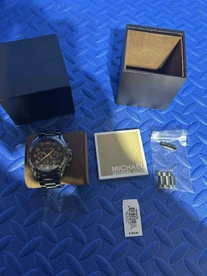 Michael Kors MK8255 Bradshaw Gunmetal  Men's Watch new battery Up To 7 IN - Image 1 of 4
