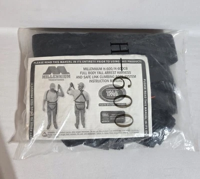 Millennium H-600 Full Body Fall Arrest Harness & Safe Link Climbing Rope – New - Image 1 of 3