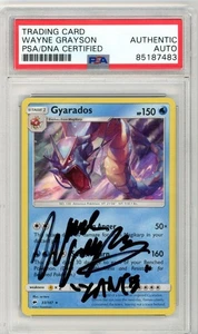 PSA Signed Wayne Grayson Pokemon Holo Rare Gyarados 33/147 - Picture 1 of 2
