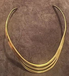Quality Handcrafted Gold Tone Collar Necklace From Mexico - Picture 1 of 5