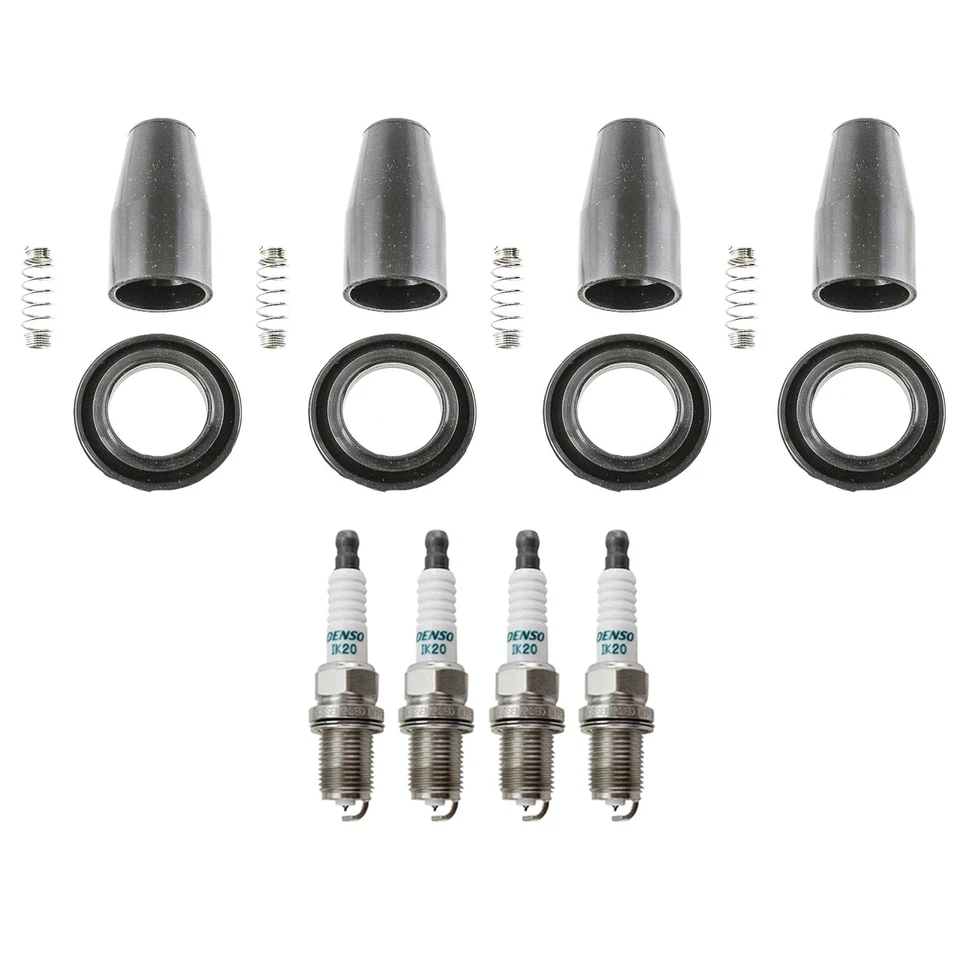 Denso 4 Iridium Power Spark Plugs 4 Coil Boots Kit for Chevrolet Cruze Sonic L4 - Image 1 of 1