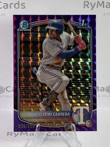 /250 Yeremi Cabrera 2025 Bowman #BCP-146 base cromada primera púrpura geométrica - Imagen 1 de 2