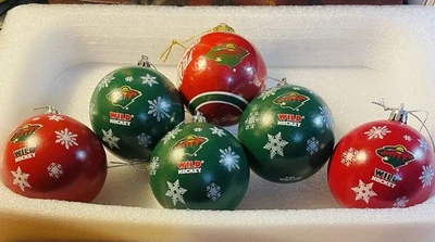 Minnesota Wild NHL 6pk de adornos navideños de Forever Collectibles (2,75”) Foto 1 de 2