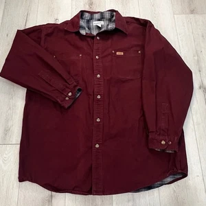 Carhartt Fleece Lined Button Down Jacket Maroon Men’s Size XLarge - Picture 1 of 7